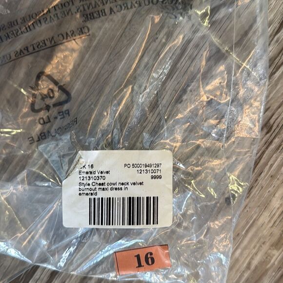 STYLE CHEAT COWL NECK VELVET BURNOUT MAXI DRESS IN EMERALD-GREEN sz 12 - Picture 4 of 5